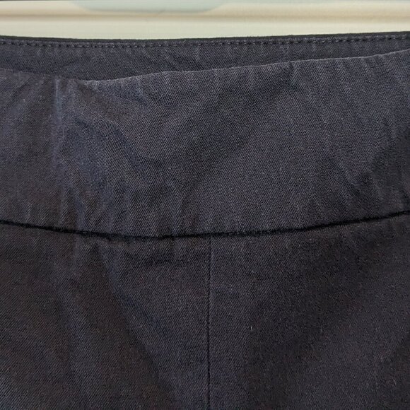 Talbots Chatham Cropped Pants Size 8 Navy Blue Side-Zip Ankle Vents Faux-Pockets - Picture 6 of 15